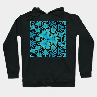 Sketch Kaleidoscope Blue Green Heart Pattern Hoodie